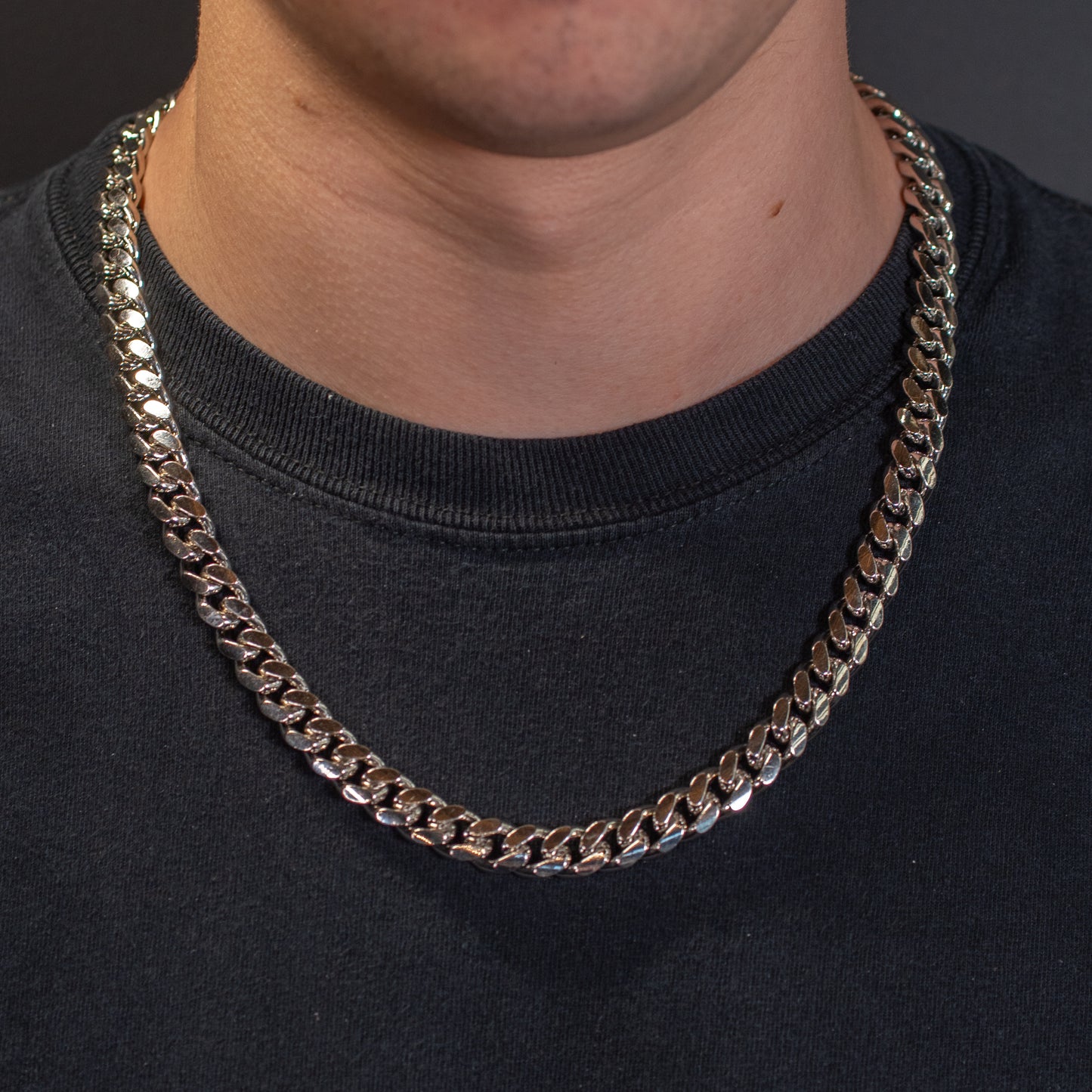 10mm Silver Cuban Chain