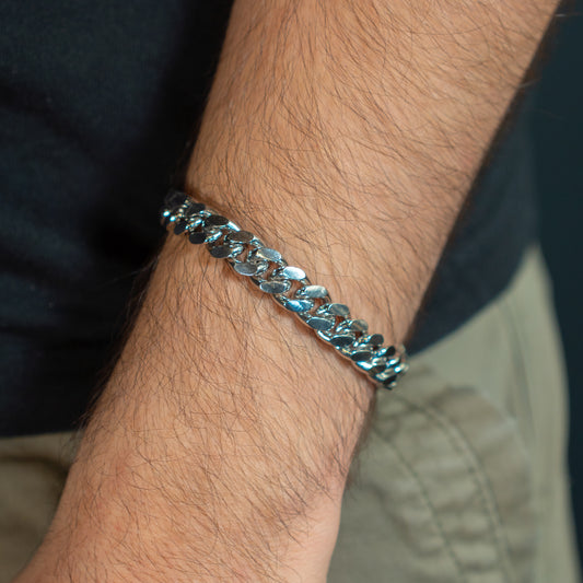 10mm Cuban Silver Bracelet